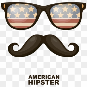Picture Bearded Fashion Moustache Material Free Hd - American Flag Sunglasses Vector, HD Png Download - hipster beard png