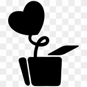 Love Plant With Heart Shaped Leaf In A Pot - Imagenes Hoja En Forma De Corazon, HD Png Download - black pot leaf png