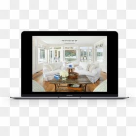 Nick Presentation 6 Macbook Mockup - Transitional Coastal Living Room, HD Png Download - macbook mockup png
