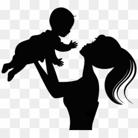 Silhouette Child Infant Mother - Baby And Mom Silhouette, HD Png Download - baby rage png