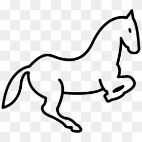 Jumping Horse Outline - White Horse Icon Png, Transparent Png - horse tail png