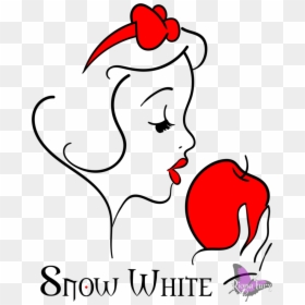 Snow White Seven Dwarfs Drawing Apple Clip Art - Silhouette Snow White Apple, HD Png Download - planchette png