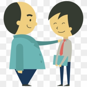 Cartoon Confident Boss Holding - Hand On Shoulder Cartoon, HD Png Download - confident png