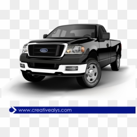 Ford Realistic Black Pickup Truck - Realistic Car Vector, HD Png Download - truck vector png