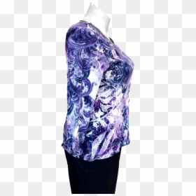 3/4 Sleeve Printed Cotton Tee In Purple Sparkle - Blouse, HD Png Download - purple sparkle png