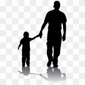 Father Silhouette Son Daughter Family - Happy Father's Day 2011, HD Png Download - kid walking png
