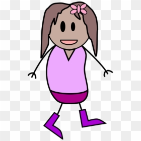 Child, Girl, Kid, People, Person, Walking - Woman Stick Figure Clip Art, HD Png Download - kid walking png
