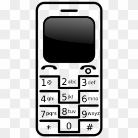 Mobile Phone Black And White, HD Png Download - mobile clipart png