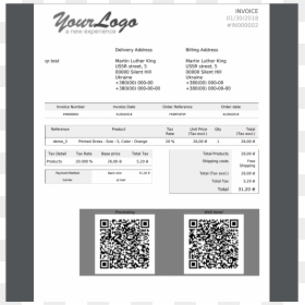 Invoice With Qr Code, HD Png Download - qr code png
