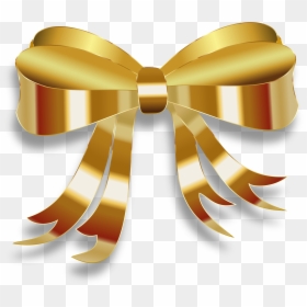 Gold Bow Transparent Background, HD Png Download - christmas ribbon png