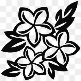 Hawaiian Flowers Clipart Black And White, HD Png Download - white flower png