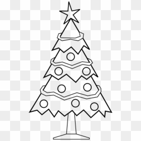 Xmas Tree Clipart Black And White, HD Png Download - christmas ribbon png