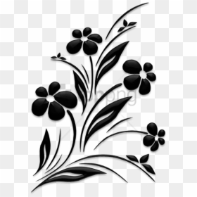 Flowers Black And White Png, Transparent Png - white flower png