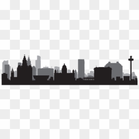 Liverpool Skyline Black And White, HD Png Download - city skyline png