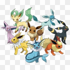 Evoluciones De Eevee Pokemon Sol, HD Png Download - eevee png