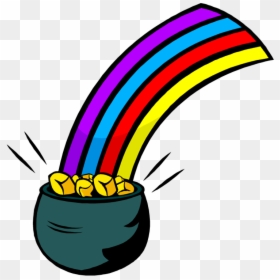 Rainbow With A Pot, HD Png Download - pot of gold png