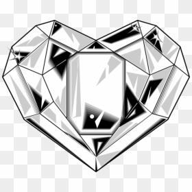 Crystals Black And White, HD Png Download - heart shape png
