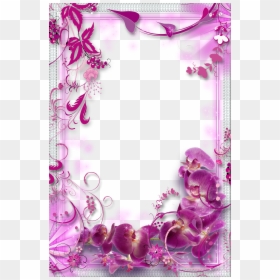 Border Background Flower Design Png, Transparent Png - purple flowers png