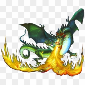 Cartoon Dragon Breathing Fire, HD Png Download - chinese dragon png