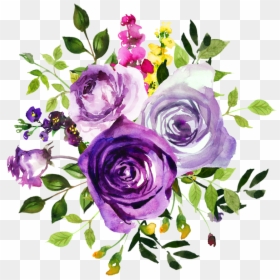 Purple Watercolor Flower Png, Transparent Png - purple flowers png