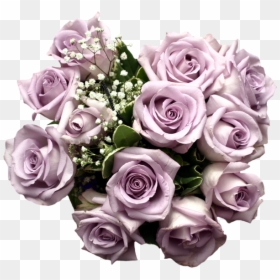 Light Purple Roses Bouquet, HD Png Download - purple flowers png