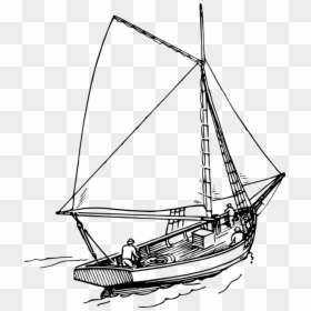 Transparent Yacht Clipart Black And White - Transparent Sailboat Drawing, HD Png Download - sail png