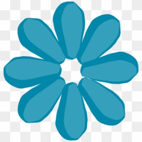 Blue Flower No Stem Svg Clip Arts - Black Flower Clipart, HD Png Download - flower with stem png