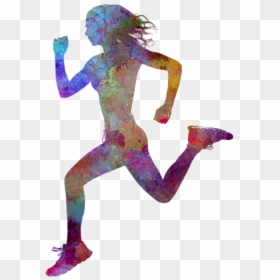 Girl Running Drawing Easy, HD Png Download - runner silhouette png