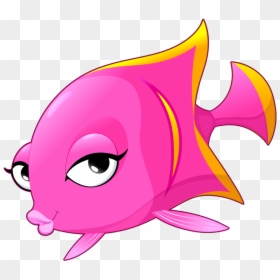 Clipart Fish Ocean - Pink Fish Clipart, HD Png Download - cartoon ocean png