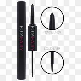 Life Liner Duo Pencil & Liquid Eyeliner, , Hi-res - Life Liner Huda Beauty, HD Png Download - white liquid png
