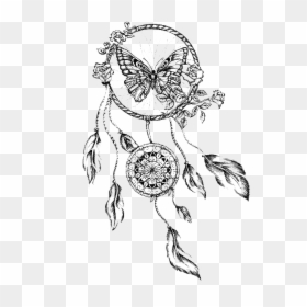 Collection Of Free Bread Drawing Butter Download On - Mandala Dream Catcher Tattoo, HD Png Download - knife tattoo png