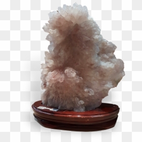 Pink Amethyst Quartz Crystal On Wood Base - Crystal, HD Png Download - quartz crystal png