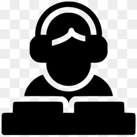 Transparent Dj Clipart Black And White - People Listen To Music Icon, HD Png Download - dj clipart png