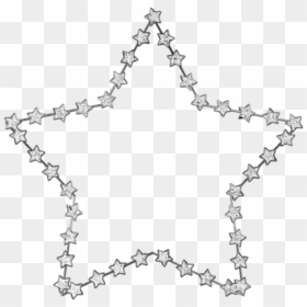 #mq #silver #star #stars #frame #frames #border #borders - Black-and-white, HD Png Download - star frame png