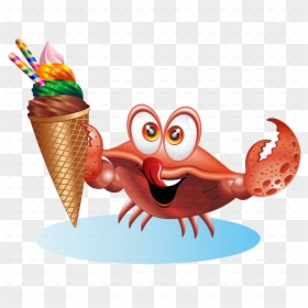 Crab Drinking Clipart, HD Png Download - crab cartoon png