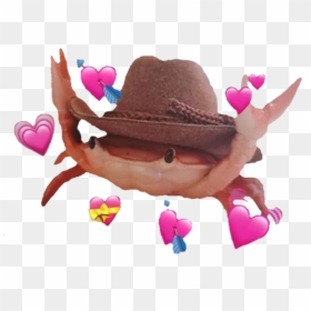 #wholesome #wholesomememes #crab #png #pngs #aesthetic - Crab With Cowboy Hat, Transparent Png - crab cartoon png
