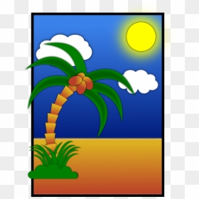Tropical, Design, Background, Scene, Scenery, Evening - Nature Art Clipart, HD Png Download - tropical background png