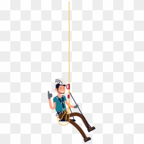 Cartoon Hanging On Rope, HD Png Download - hanging rope png