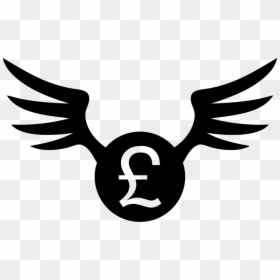 British Pound Coin With Wings Svg Png Icon Free Download - Pound Sign, Transparent Png - angel wings .png