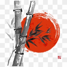 Japanese Wash Vector Ink Japan Bamboo Painting Clipart - Japanese Bamboo Drawing, HD Png Download - bamboo vector png