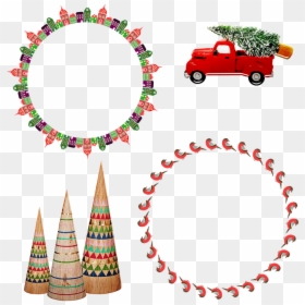 Christmas Wreaths, Christmas Trees, Old Truck With - International Court Of Justice Logo, HD Png Download - wreaths png