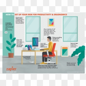 Desk Infographic - Set Up Your Office, HD Png Download - desk plant png