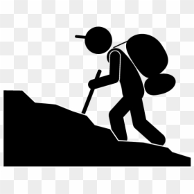 Climbing Mountaineering Computer Icons Pictogram Clip - Mountain Climbing Clipart Black And White, HD Png Download - mountain climber png