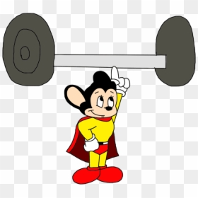 Mighty Mouse Lifting Weights , Transparent Cartoons - Mighty Mouse Lifting Weights, HD Png Download - pesas png