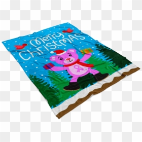 Christmas Bear Pink Ribbon Gift Blanket"  Data-zoom="//cdn - Cartoon, HD Png Download - christmas bear png