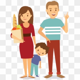 Parents Png Pic - Mom And Two Sons Clipart, Transparent Png - parent and child png