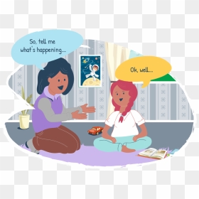 Transparent Conversation Between Two People Clipart - Mother And Daughter Talking Clipart, HD Png Download - parent and child png