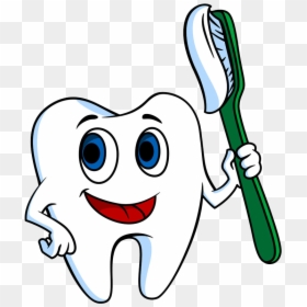 Tooth Holding A Toothbrush, HD Png Download - brushing teeth png