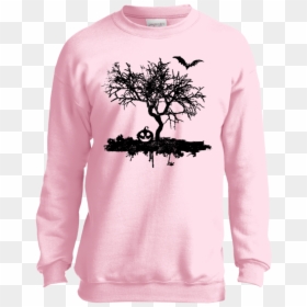 Transparent Scary Tree Png - Blue Pink Flame Thrasher Hoodie, Png Download - scary tree png
