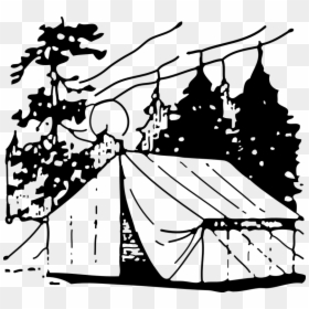 Black And White Camping Png - Camping Clip Art, Transparent Png - camping tent png